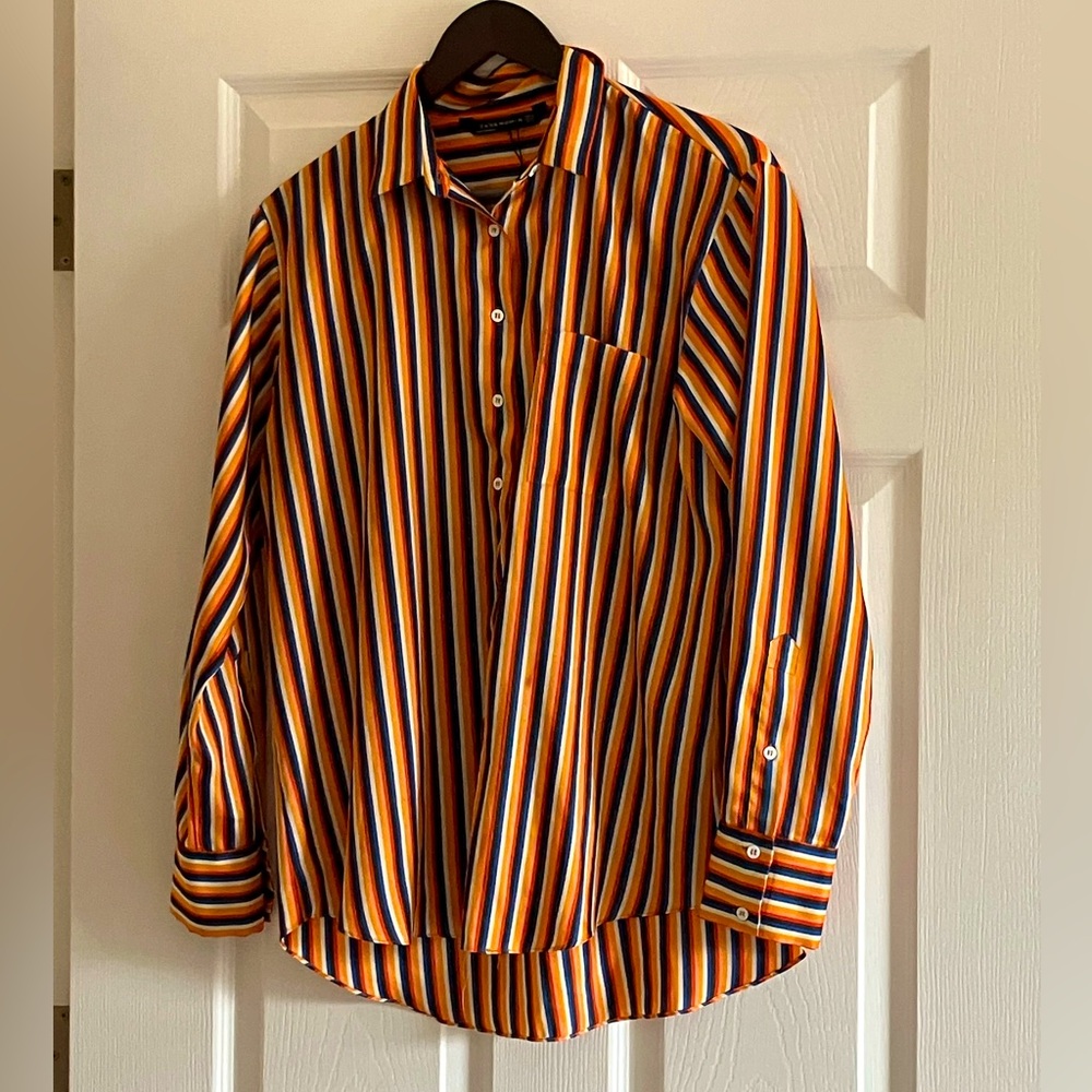 Zara XS Striped Button Down